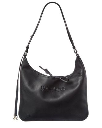 Palm Angels Logo Leather Hobo Bag