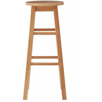 Premier Housewares Interiors by Premier Sustainable Hevea Wood Tall Bar Stool, Wooden Bar Stool, Solid Wood Bar Stool, Wooden Breakfast Bar Stool