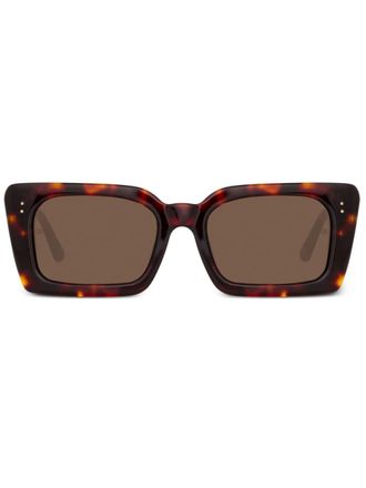 Linda Farrow Nieve tortoiseshell-effect sunglasses - unisex - Cellulose Acetate - One Size - Brown