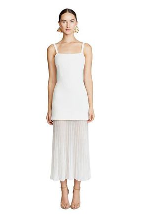 AMUR Vienna Mix Media Knit Dress in Sea Salt at Nordstrom, Size X-Large