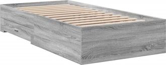 vidaXL Bed Frame with Drawers without Mattress Grey Sonoma 90x200 cm Vidaxl