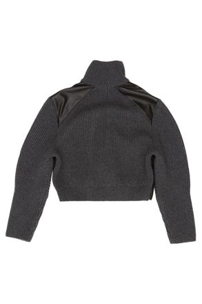 Alaia Womens Jacket Wool Leather Gray