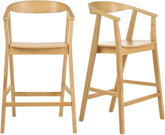 Miliboo Taburetes De Bar Escandinavos De Madera Clara (lote De 2) Bahia