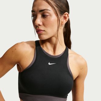 Nike Womens One Medium-Support Padded Sports Bra in Black | IB9932-010