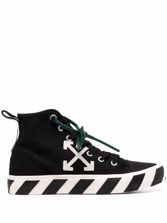 Off-white Vulcanized mid-top sneakers - men - Cotton/Cotton/Leather/Rubber - 47 - Black