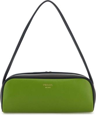 Prada Green Leather Shoulder Bag