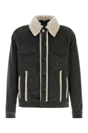 Fendi Dark Grey Textured Jacket