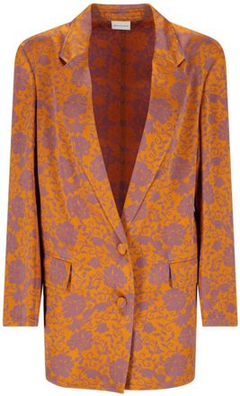 Dries Van Noten Floral Jacquard Blazer - Orange