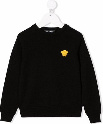 Versace Black virgin wool boy versace jumper