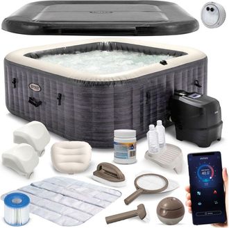 OEM Spa Hinchable Con Hidromasaje Para 6 Personas Intex 28452 Hidromasaje 28452np Aplicaci&oacute;n Led