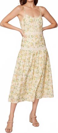 Lost + Wander Earth Angel Midi Dress In Yellow Floral