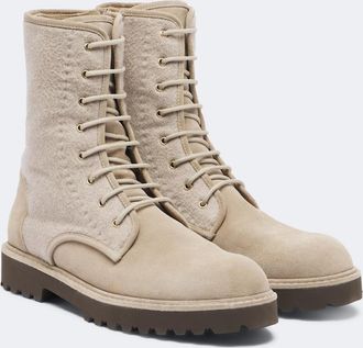 Max Mara Botas de ante con cordones