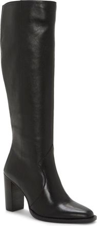 Vince Camuto Womens Vince Camuto Lecheya Boots Black Block Heel Knee High ZAP1494