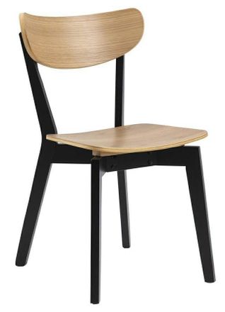 AC Design Furniture Silla De Madera Roxby, Base Negra Natural