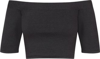 Cortana Off-Shoulder Crop Top - Dames - Ronde hals truien - Zwart - S - Truien & Vesten