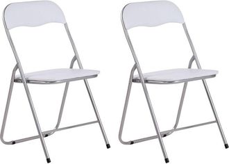 Clp Set 2 sedie pieghevoli Felix Bianco/argento