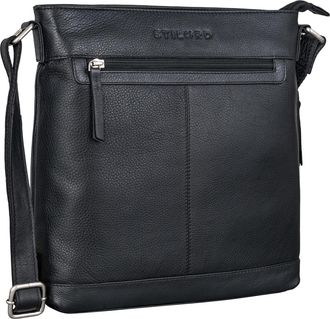 STILORD Henrike Shoulder Bag Ladies Leather in High Format Vintage Shoulder Bag Medium Crossbody Bag Leather, Colour:black