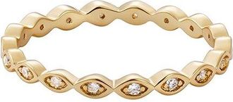 Adornia Adornia 14K Plated Cz Marquis Eternity Band Ring