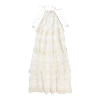Munthe Witte Stijlvolle Fuenta Jurk - Dames - Maxi kleedjes - Wit - 2XS - Kleedjes