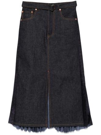 sacai Midi-plooirok - Blauw