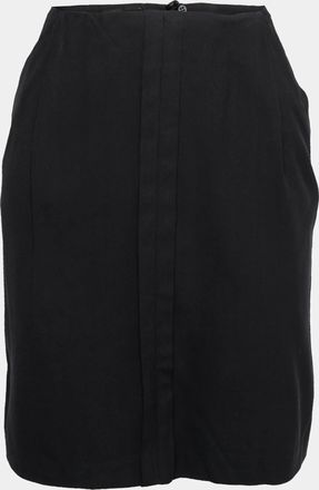 Emporio Armani Black Crepe Pleat Detail Short Skirt
