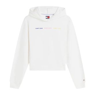 Tommy Jeans Dw 0Dw 22906 - Dames - Hoodies - Wit - M - Katoen - Hoodies & sweatvesten