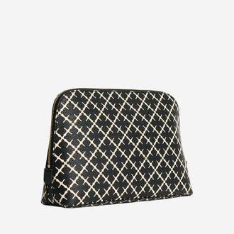 By Malene Birger Geometric-Print Polyvinyl Cosmetic Case - Black