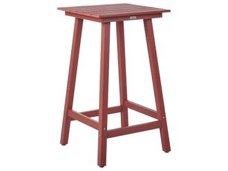 Beliani Mesa de bar de jard&iacute;n 60 cm 59 cm material sint&eacute;tico rojo