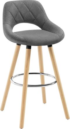 Woltu Woltu Sgabello Da Bar Per Cucina Ristorante Con Poggiapiedi Gambe Legno Massello Grigio Scuro