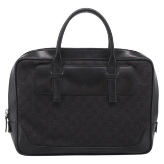 Gucci Gg Supreme Gg Canvas Black Canvas Handbag (Pre-Owned)