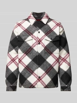 HUGO BOSS Regular Fit Hemdjacke mit Brusttaschen Modell Enalu in Offwhite, Gr&ouml;&szlig;e M