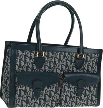Dior Pre-owned Trotter Canvas Handtas - Dames - Vintage Handtas - Blauw - ONE Size - Vintage