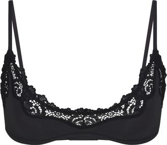 SKIMS Lace-trim Stretch-jersey Scoop Bralette - Black - Xxl (UK18 / Xxl)