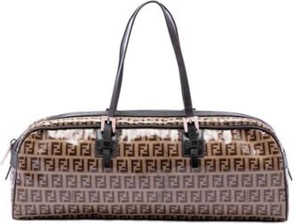 Fendi Pre-owned Canvas Shoulder Bag - Dames - Vintage Schoudertas - Bruin - ONE Size - Leer - Vintage