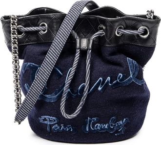 Chanel Borsa a secchiello con ricamo 2018-2019 - Blu