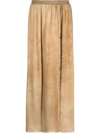 Uma Wang distressed raw-cut maxi skirt - Neutrals