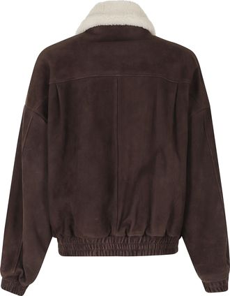 Semicouture Gloria Shearling Collar Leather Jacket