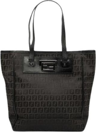 Fendi Pre-owned Canvas Tote - Dames - Vintage Shopper - Bruin - ONE Size - Leer - Vintage