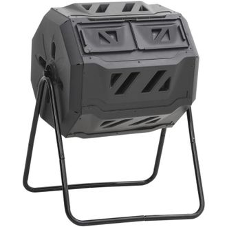 vidaXL Compostiera da Giardino Nera 73x64x95 cm da 160 l - Vidaxl