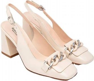 Nero Giardini Womens Patent Leather Heel In Off White
