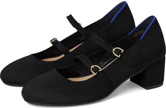 Rothy's The Double Buckle Mary Jane Heel High Womens Heels Black : 7.5 M, Synthetic