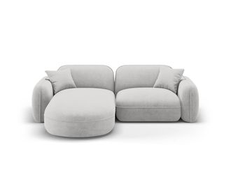 CXL by Christian Lacroix Sof&aacute; esquinero modular izquierdo 3 plazas de terciopelo gris claro