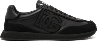 Dolce & Gabbana DG Calfskin Sneaker - unisex - Sneakers - Zwart - 40 1/2 EU - Leer - Schoenen