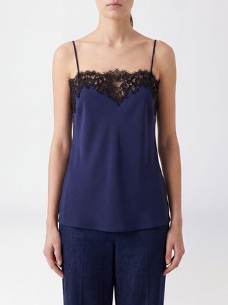Stella McCartney Top in misto cotone con inserti in pizzo