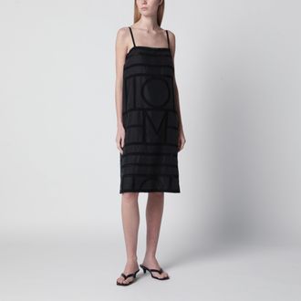 Toteme Monogram midi dress in silk with embroidered trim