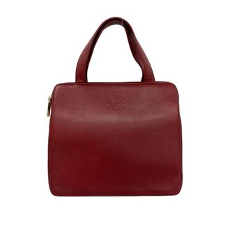 Loewe Red Color Wine Leather Handbag Tote Bag (Pre-Owned)