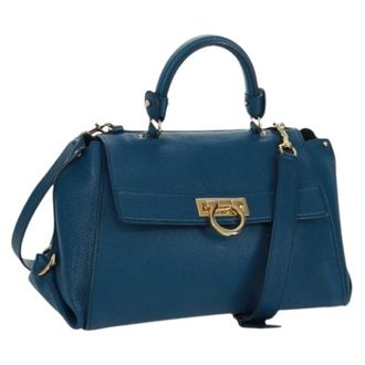 Ferragamo Pre-owned Handbags, female, Blue, Size: ONE SIZE Pre-owned Handbag