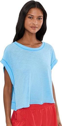 Free People Movement My Time T-Shirts Womens Clothing Bright Blue : LG (Womens 12-14), Cotton/Polyester