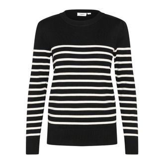 Saint Tropez Maglione a Righe Nero Mila Stripe - - Knitwear - Donna - Nero - XL