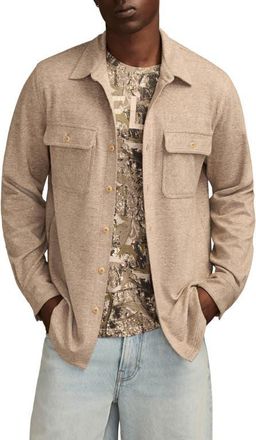 Lucky Brand Regular Fit Knit Button-Up Shirt in Taupe Heather at Nordstrom, Size X-Large